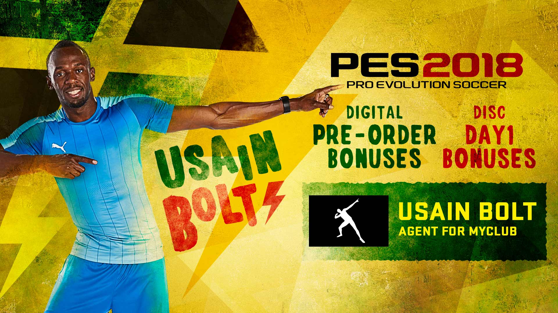 E3 2017: El PES 2018 incorpora al hombre más rápido del mundo: Usain Bolt