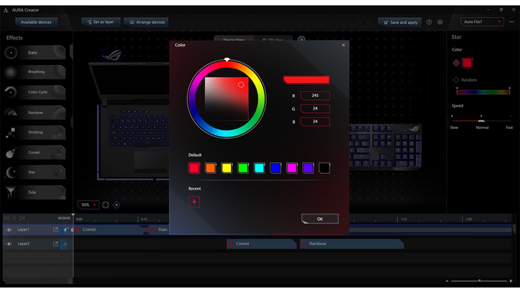 AURA Creator: El software de ASUS para coordinar las luces de tus