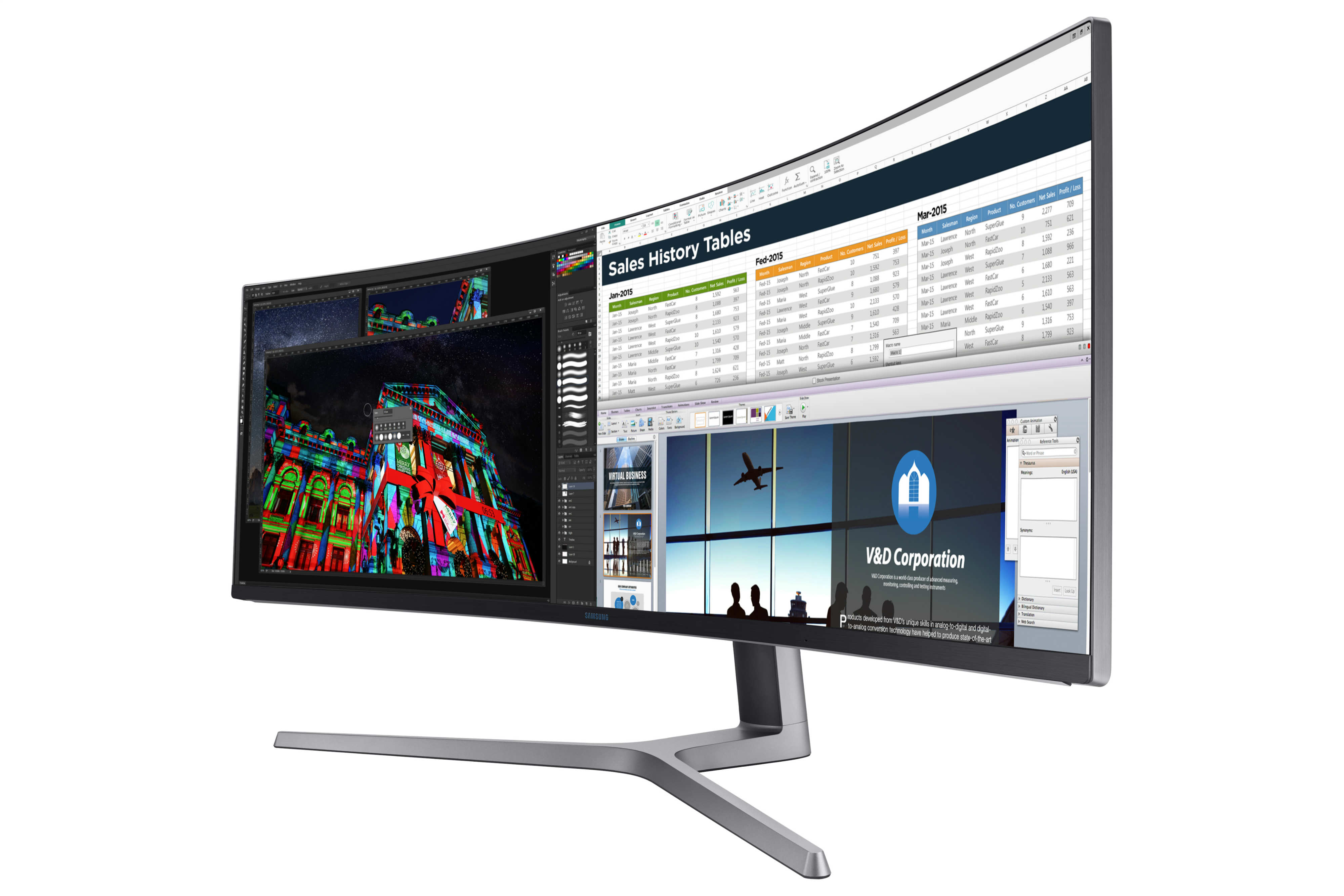 Samsung presentó un monitor curvo dedicado al mundo empresarial