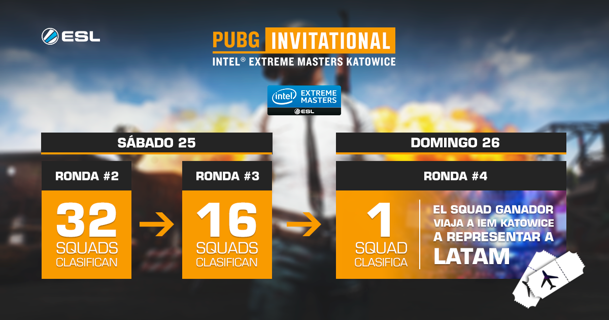 ESL Latinoamérica transmitirá la ronda final de su clasificatorio al PUBG Invitational de IEM Katowice 2018