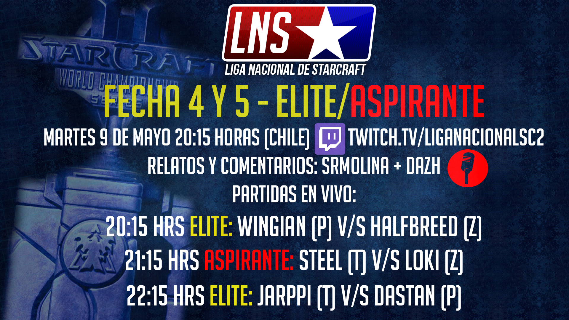 No te pierdas hoy la Liga Chilena de Strarcraft en la categoría Elite y Aspirante