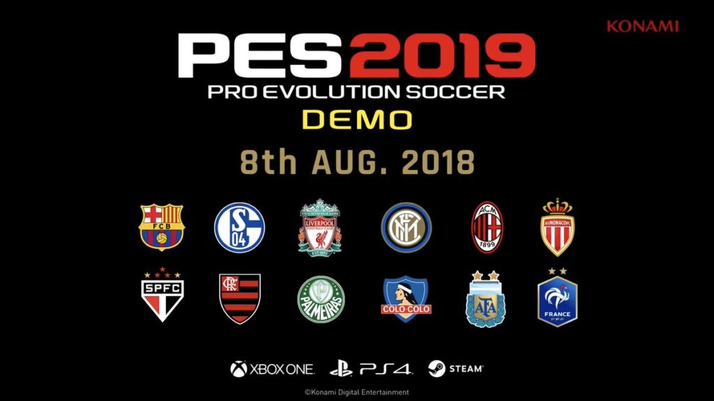 La demo de PES 2019 llegará el 8 de agosto