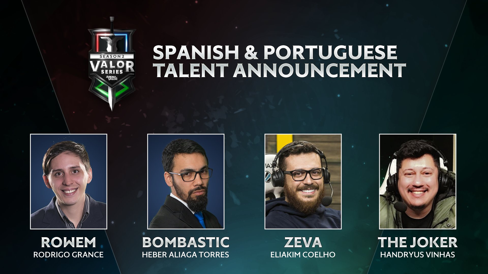 Revelado los talentos que relataran la competencia de Valor Series Season 2