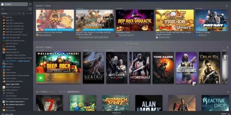 Steam realiza 5 listados de distintos categorías del 201