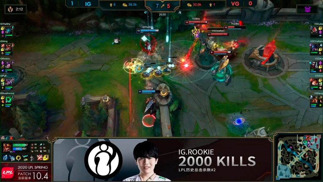 Rookie alcanzó la marca de los 2.000 asesinatos en la LPL