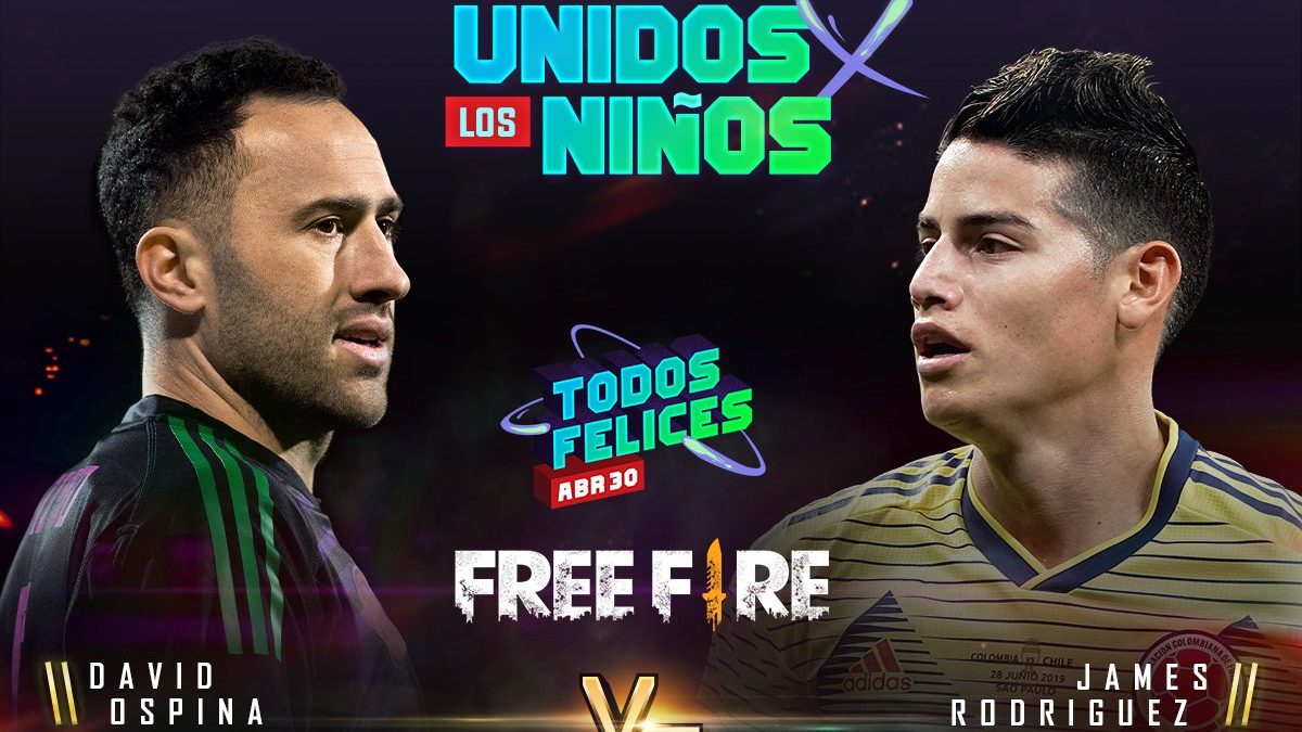 James Rodríguez y David Ospina se unen para jugar Free Fire por una buena causa