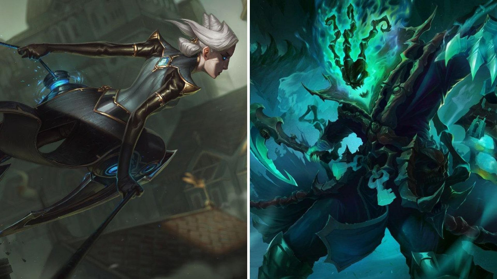 Camille con complejo de Yuumi queda estancada en la espalda de un Thresh