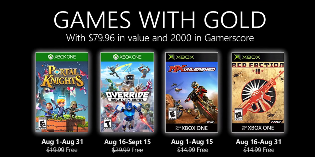 Xbox Games with Gold para Agosto
