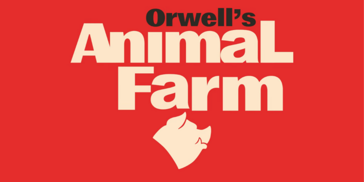 En el centro se lee: "Owell's Animal Farm"