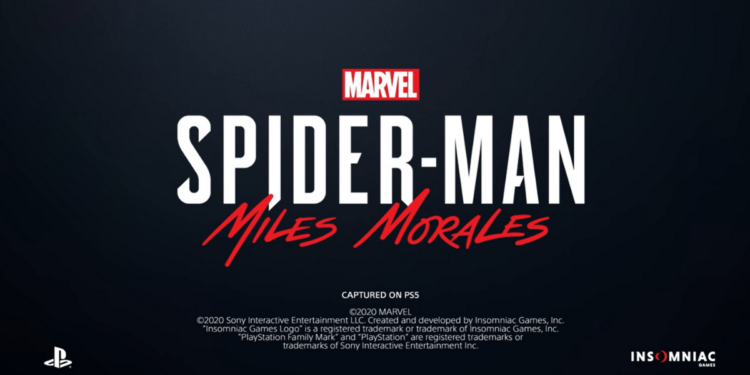 Desde arriba hacia abajo se lee: Marvel Spider-Man: Miles Morales.