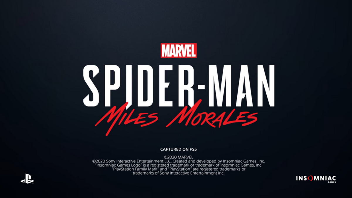 Desde arriba hacia abajo se lee: Marvel Spider-Man: Miles Morales.