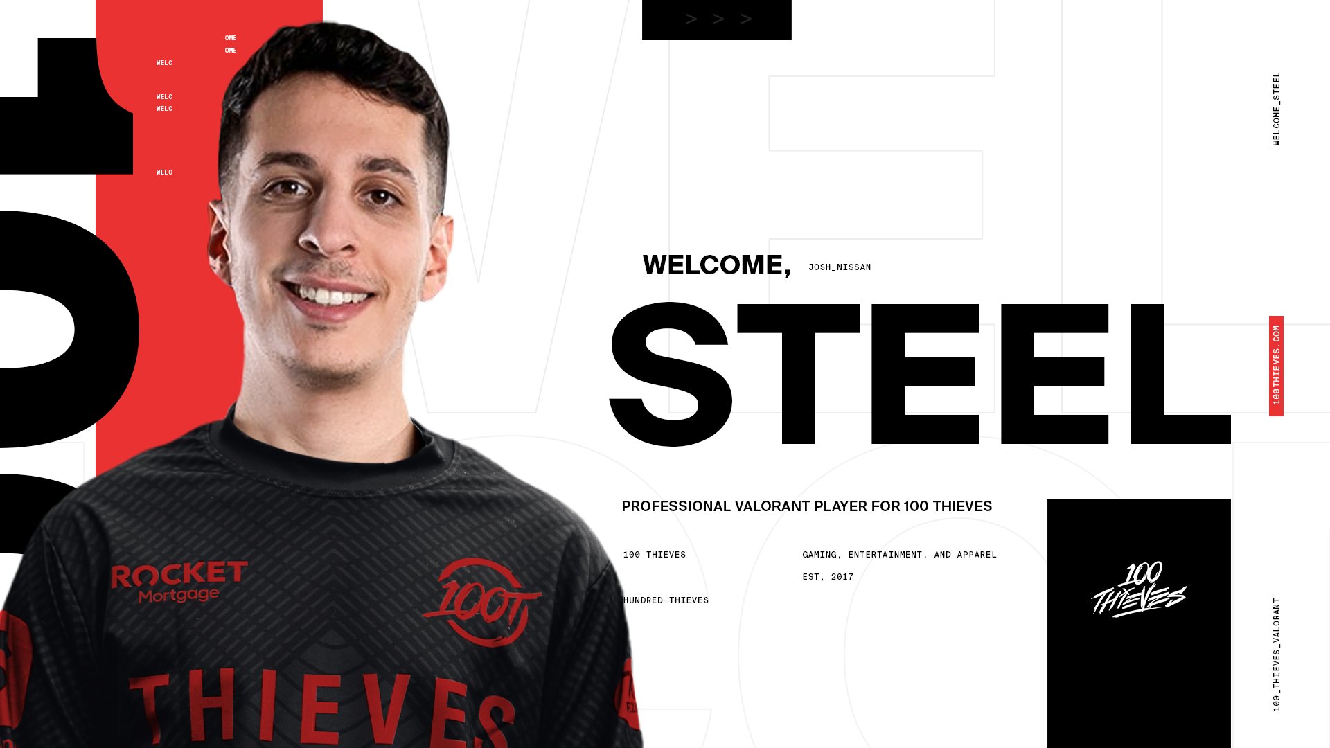 Steel es el nuevo jugador de VALORANT de 100 Thieves