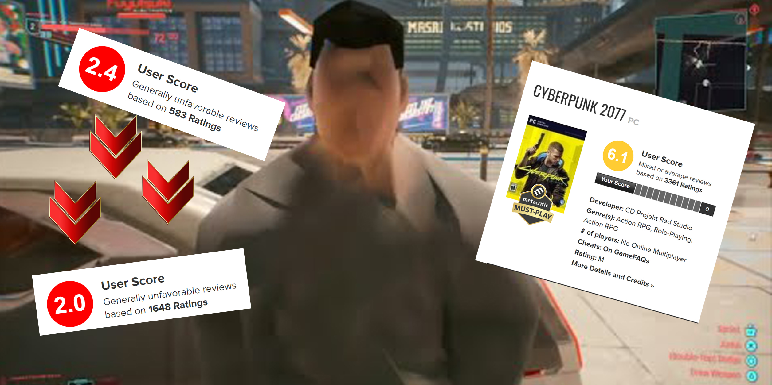 Usuarios destrozan a Cyberpunk 2077 en Metacritic