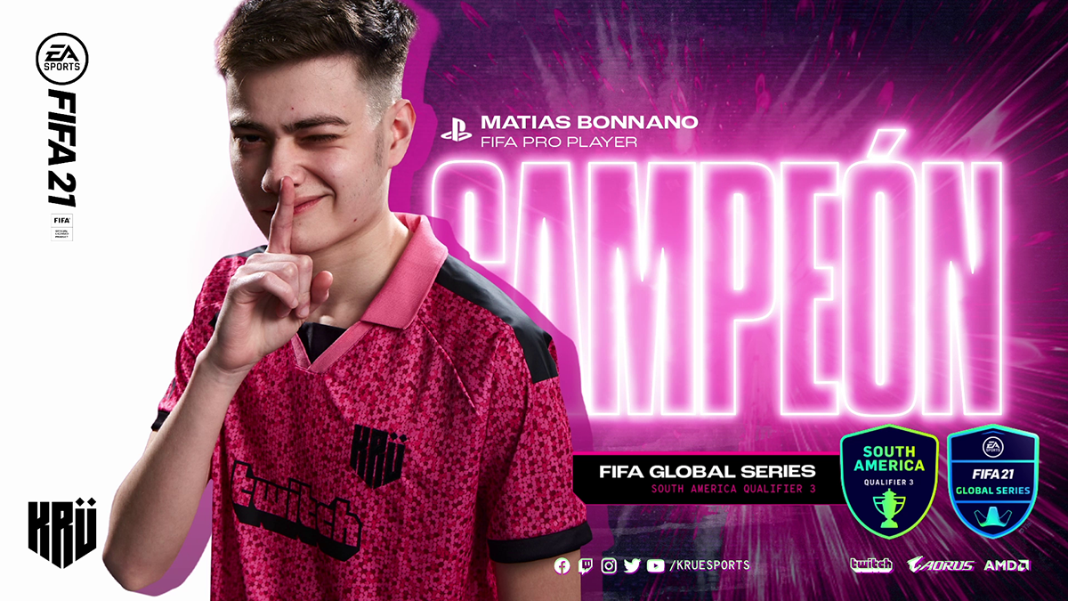 Mati Bonanno es campeón en la Qualy 3 de la Global Series Sudamérica de FIFA21
