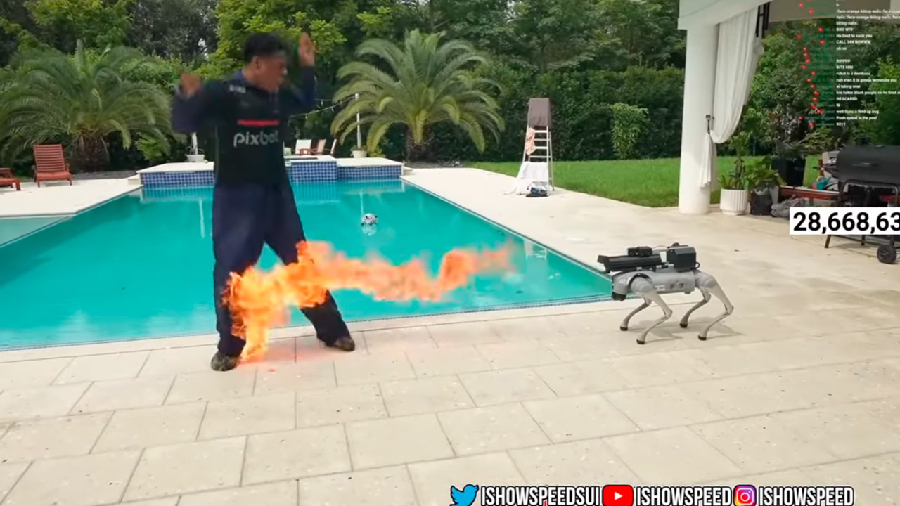 IShowSpeed ataque perro robot