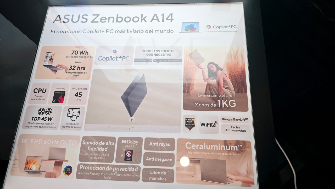 ASUS Zenbook A14 UX3407 Especificaciones