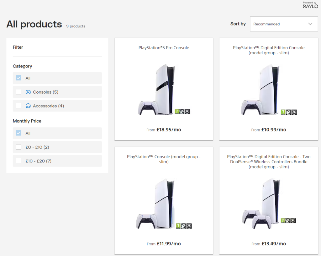 Alquiler de PS5 web