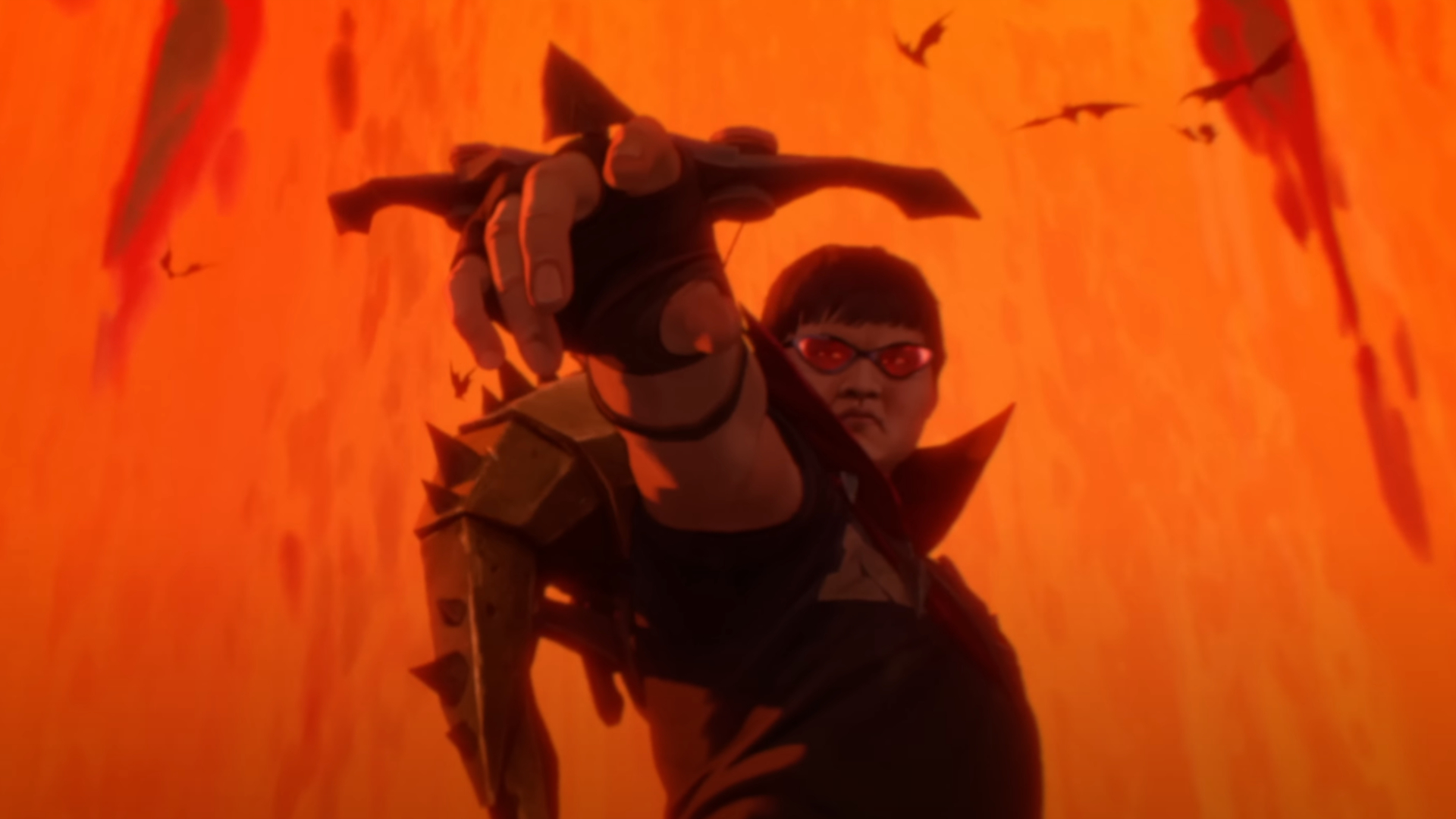 Uzi aparece en el vídeo musical de RISE como Vayne (imagen vía Riot Games)