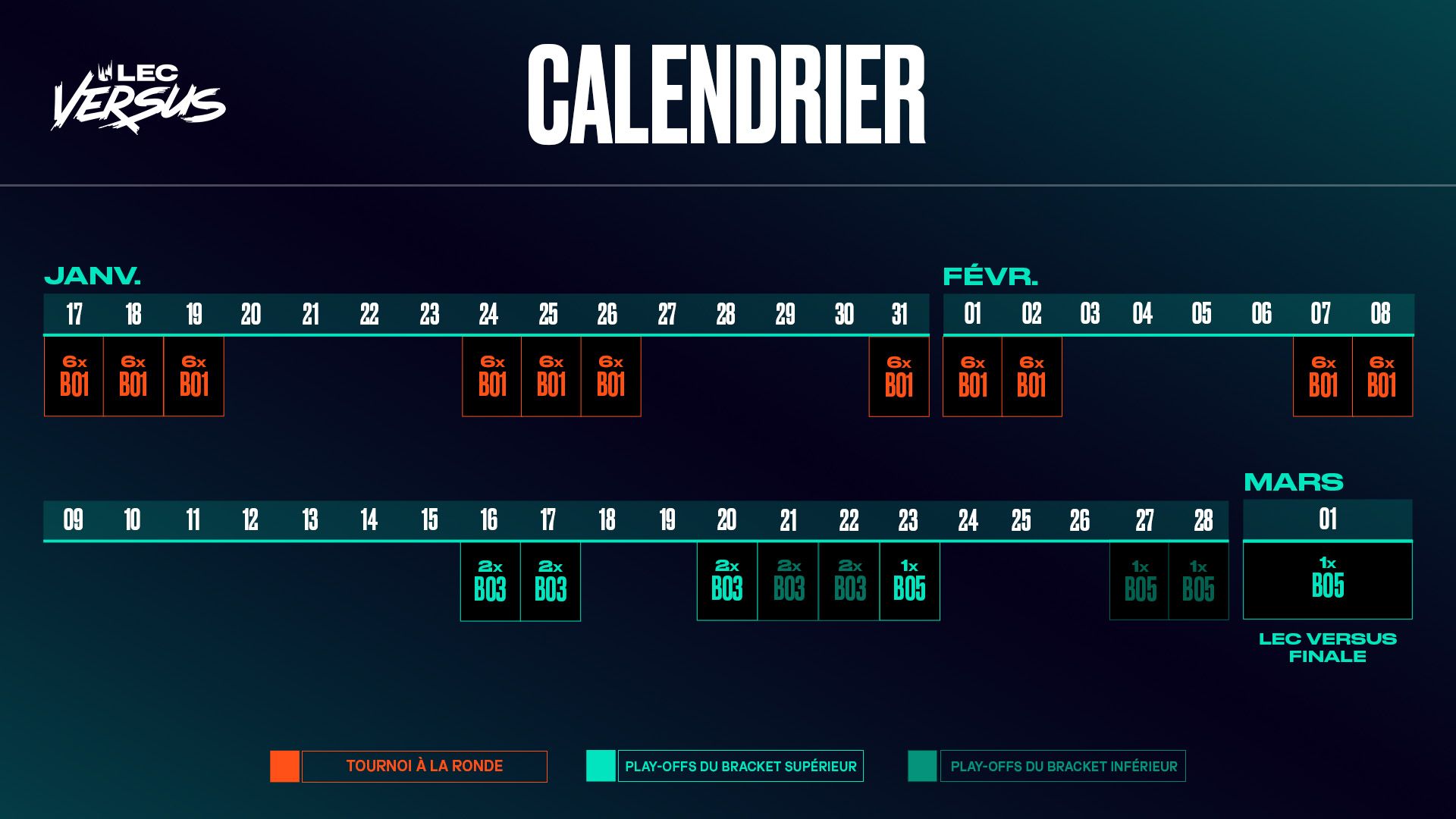 LEC Versus 2026 - CAlendario