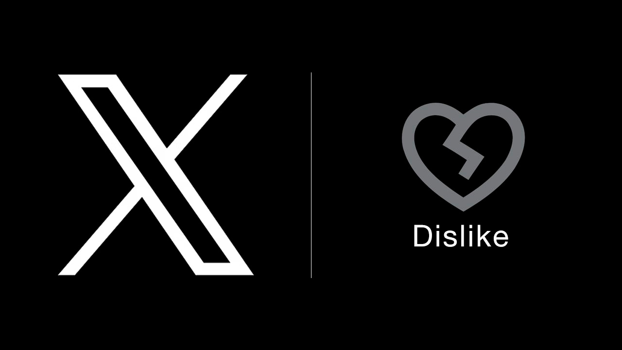 botón de dislike en X